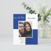 Hochzeit des Royal Blue Foto Save the Date (Stehend Vorderseite)
