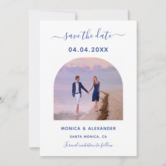 Hochzeit des Royal Blue Foto Save the Date (Vorderseite)