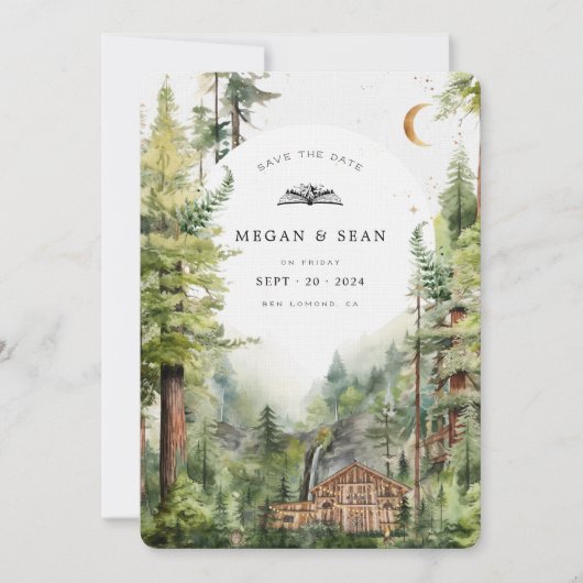 Hochzeit des Rustikalen Waldes | SAVE THE DATE (Vorderseite)