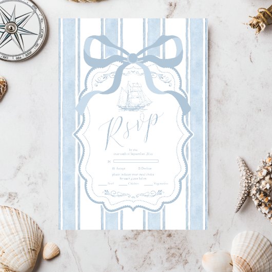 Hochzeit des Schiffes der Nautischen Marine RSVP Karte