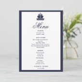 Hochzeit des Schiffes Nautical Cruise Menükarte (Stehend Vorderseite)