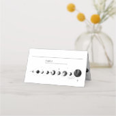Hochzeit des Schwarz-weißen Crescent Moon Platzkarte (Vorderseite)