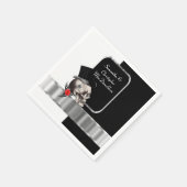 Hochzeit des schwarzgotischen Bräutigam Serviette (Ecke)