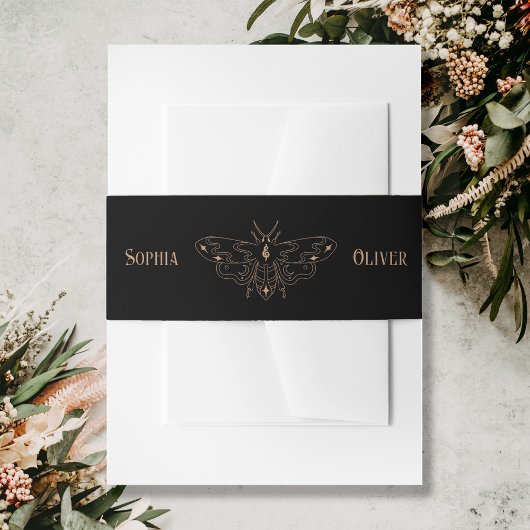 Hochzeit des schwarzgotischen Schmetterlings Einladungsbanderole