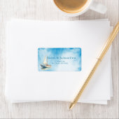 Hochzeit des Segelbootes Adressaufkleber (Insitu)