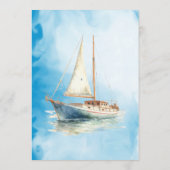 Hochzeit des Segelbootes Hinweiskarte (Rückseite)