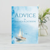 Hochzeit des Segelbootes Hinweiskarte (Stehend Vorderseite)