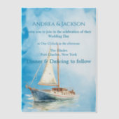 Hochzeit des Segelbootes Pergament Einladungen (Vorderseite)