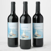 Hochzeit des Segelbootes Weinetikett (Flaschen)