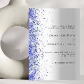 Hochzeit des Silberblauen Glitzer Einladung