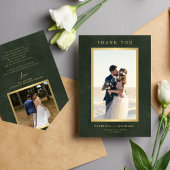 Hochzeit des smaragdgrünen Fotos Dankeskarte