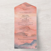 Hochzeit des Sonnenuntergangs All In One Einladung (Innen Boden)