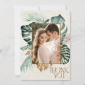 Hochzeit des tropischen Fotos Dankeskarte (Vorderseite)