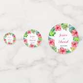 Hochzeit des tropischen hawaiianischen Hibiskus Konfetti (Vorderseiten)