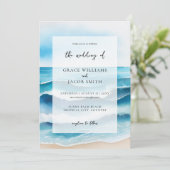 Hochzeit des tropischen Meeres Einladung (Stehend Vorderseite)