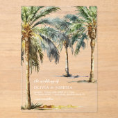 Hochzeit des tropischen Strandes Acryleinladungen (Vorderseite)