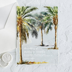 Hochzeit des tropischen Strandes Acryleinladungen