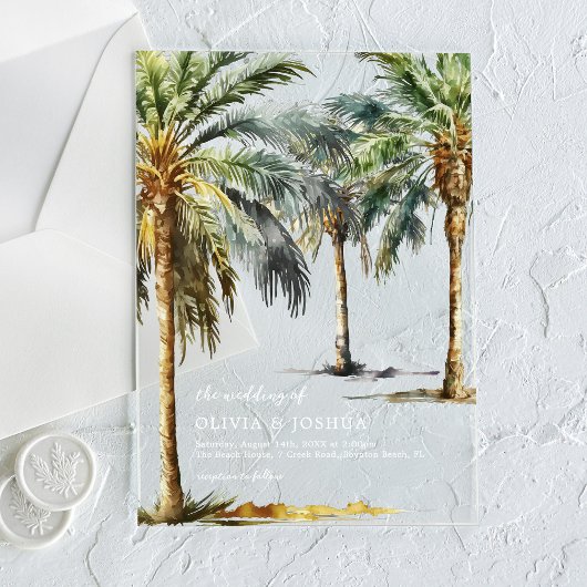 Hochzeit des tropischen Strandes Acryleinladungen