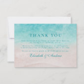 Hochzeit des tropischen Strandes Dankeskarte (Vorderseite)