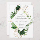 Hochzeit des tropischen Strandes Einladung (Vorne/Hinten)