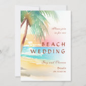 Hochzeit des tropischen Strandes Einladung (Vorderseite)