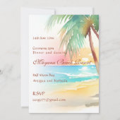 Hochzeit des tropischen Strandes Einladung (Rückseite)