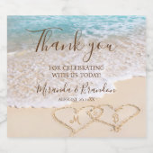 Hochzeit des tropischen Strandes mit blauem Ozean Alkoholflaschenetikett (Einzelnes Label)