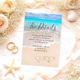Hochzeit des tropischen Strandes mit blauem Ozean Begleitkarte
