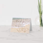 Hochzeit des tropischen Strandes mit blauem Ozean Dankeskarte (Vorderseite)