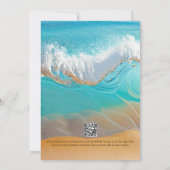 Hochzeit des tropischen Strandes mit blauem Ozean Einladung (Rückseite)
