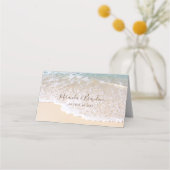 Hochzeit des tropischen Strandes mit blauem Ozean Platzkarte (Rückseite)