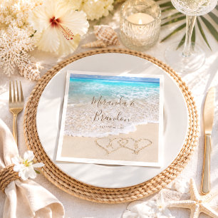 Hochzeit des tropischen Strandes mit blauem Ozean Serviette