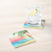 Hochzeit des tropischen Strandes Rechteckiger Pappuntersetzer (Vor Ort)