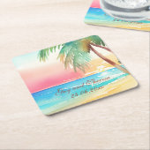 Hochzeit des tropischen Strandes Rechteckiger Pappuntersetzer (angewinkelt)