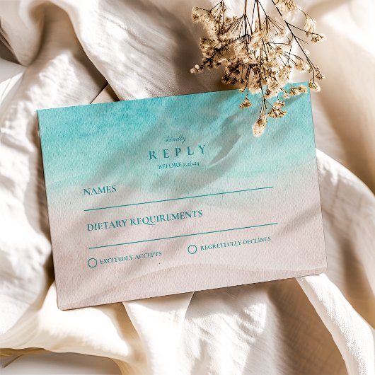 Hochzeit des tropischen Strandes RSVP Karte
