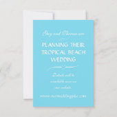 Hochzeit des tropischen Strandes Save The Date (Rückseite)