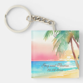 Hochzeit des tropischen Strandes Schlüsselanhänger