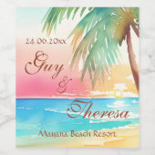 Hochzeit des tropischen Strandes Weinetikett (Einzelnes Label)