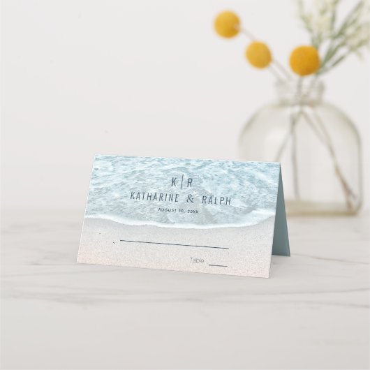 Hochzeit des türkisblauen Ozeans Platzkarte (Vorderseite)