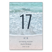 Hochzeit des Türkisblauen Ozeans Tischnummer (Rückseite)