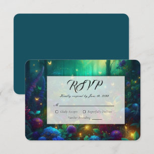 Hochzeit des verzauberten Waldes von strahlenden J RSVP Karte