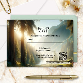 Hochzeit des verzauberten Waldgebirges RSVP Karte