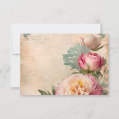 Hochzeit des Vintagen französischen eleganten Junk RSVP Karte (Rückseite)