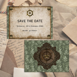 Hochzeit des Vintagen Schiffsrads Save The Date