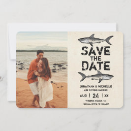 Hochzeit des Vintagen Shark Beach Fotos Save The Date