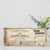 Hochzeit des Vintagen Westerns Einladung (Stehend Vorderseite)