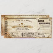 Hochzeit des Vintagen Westerns Einladung (Vorne/Hinten)