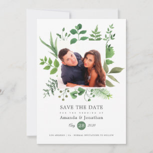 Hochzeit des Wald-Fotos Watercolor Save The Date