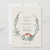 Hochzeit des Waldes Fern Forest Red Mushroom Einladung (Vorderseite)