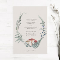 Hochzeit des Waldes Fern Forest Red Mushroom